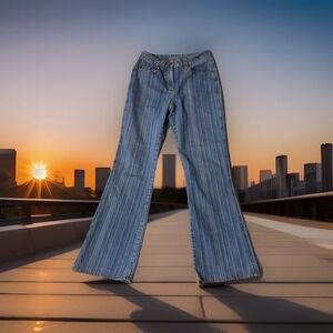 Vintage Flare Jeans Isabella Bird Size 6 Stripped Womens Boho Cottage Core